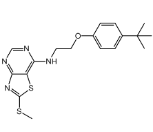 N-[2-(4-tert-butylphenoxy)ethyl]-2-methylsulfyl-[1,3]thiazolo[4,5-d]pyrimidin-7-amine，cas1000574-61-7