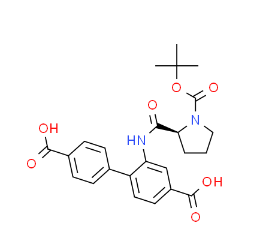 2-(1-(tert-butoxycarbonyl)pyrrolidine-2-carboxamido)-[1,1&#039;-biphenyl]-4,4&#039;-dicarboxylic acid，cas1283676-82-3