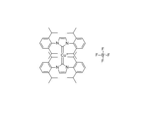 Bis(1,3-bis(2,6-diisopropylphenyl)imidazol-2-ylidene)copper(I) tetrafluoroborate cas：886061-48-9