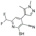 cas:1001519-35-2,6-DIFLUOROMETHYL-4-(1,5-DIMETHYL-1H-PYRAZOL-4-YL)-2-MERCAPTO-NICOTINONITRILE