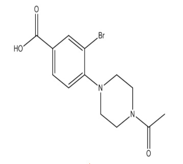 4-(4-Acetylpiperazin-1-yl)-3-bromobenzoic acid，cas1131594-68-7