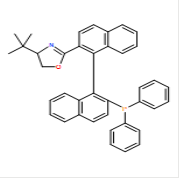 Oxazole, 4-(1,1-dimethylethyl)-2-[(1S)-2&#039;-(diphenylphosphino)[1,1&#039;-binaphthalen]-2-yl]-4,5-dihydro-, (4S)- (9CI)，cas586356-02-7