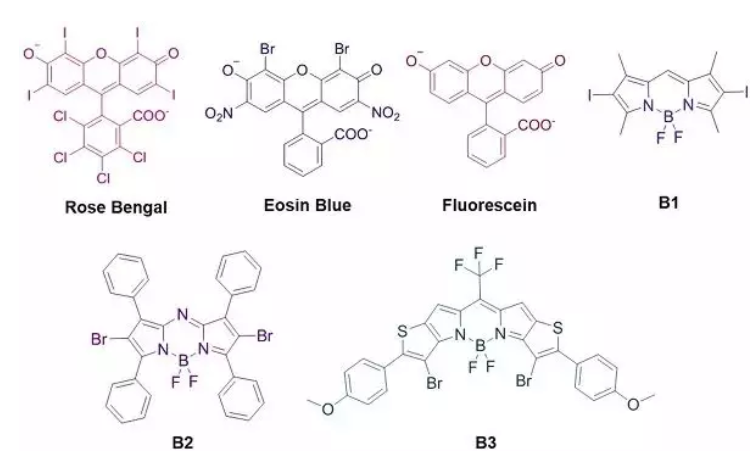 含有重原子碘和溴的生色团化学结构