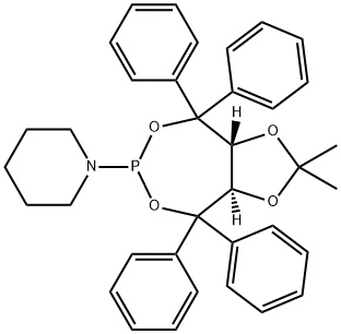 1-[(3aR,8aR)-四氢-2,2-二甲基-4,4,8,8-四苯基-1,3-二噁唑并[4,5-e][1,3,2]二噁膦杂庚英-6-基]哌啶,CAS:213843-95-9