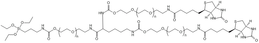 三臂聚乙二醇-(1臂硅烷2臂生物素)3-ArmPEG-(1Sile-2Biotin)