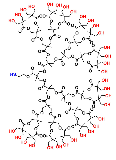 bis-MPA Hydroxyl Dendron, Thiol Core, G5 硫醇核的二羟甲基丙酸羟基修饰的五代超支化大分子