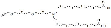 N-(Propargyl-PEG4)-N-bis(PEG4-acid) HCl salt CAS:2093153-09-2