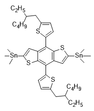 2,6-双(三甲基锡)-4,8-双(5-(2-乙基己基)噻吩-2-基)-苯并[1,2-b:4,5-b&#039;]二噻吩cas:1352642-37-5