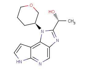 CAS:	1315485-91-6;(R) -1-(1-((S)-四氢-2H-吡喃-3-基)-1,6-二氢咪唑并[4,5-d]吡咯[2,3-b]吡啶-2-基）乙醇