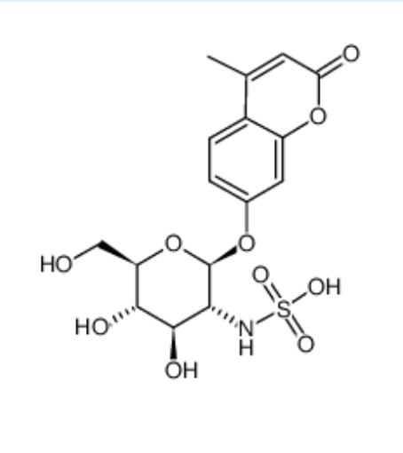 4-甲基香豆素基-2-脱氧-2-硫酸氨基-α-D-吡喃葡萄糖苷钠盐，CAS：180088-52-2